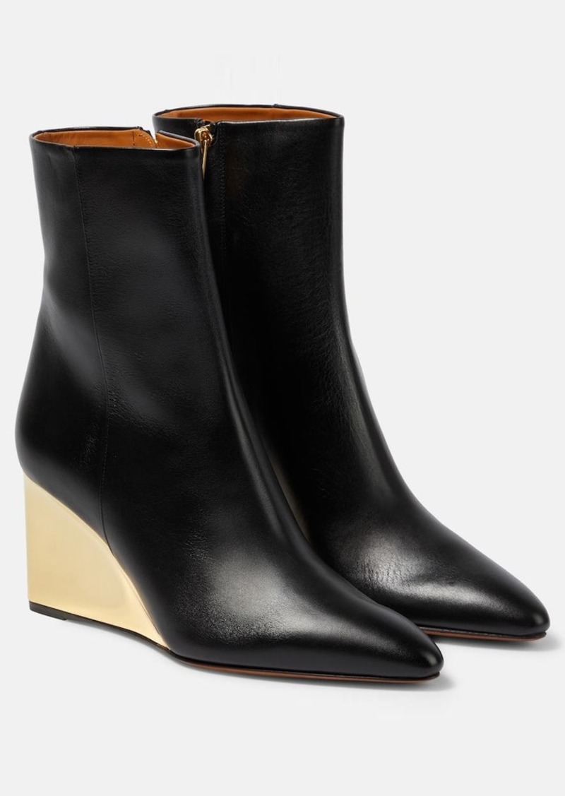 Chloé Rebecca leather wedge ankle boots