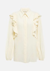 Chloé Ruffle-trimmed silk blouse