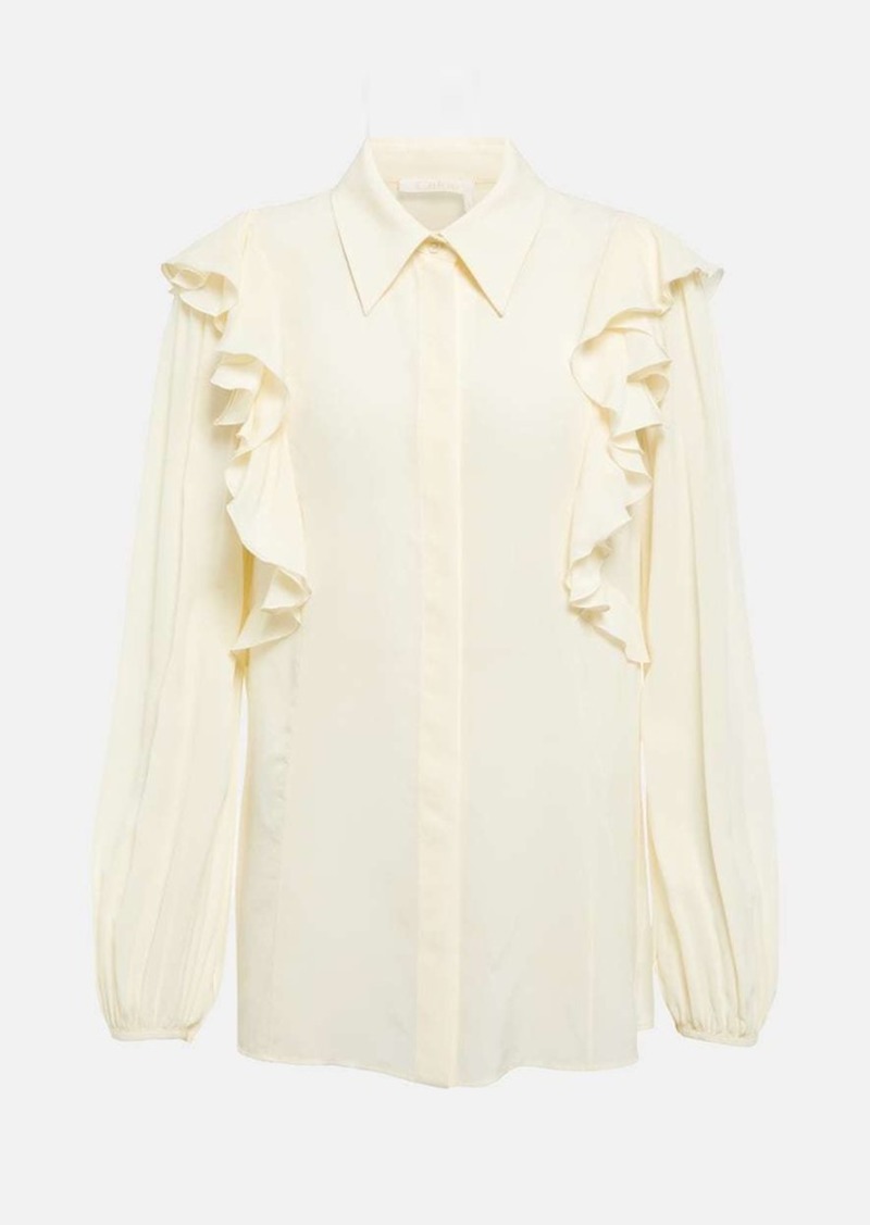 Chloé Ruffle-trimmed silk blouse