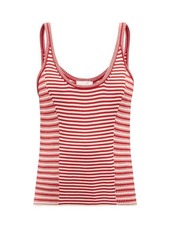 Chloé Scoop-neck striped cotton knitted tank top