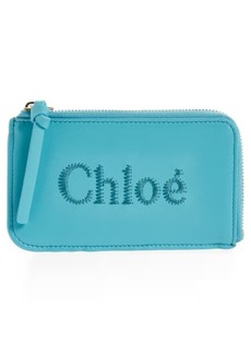 Chloé Sense Leather Zip Card Case