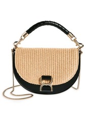 Chloé Small Marcie Raffia & Leather Saddle Bag