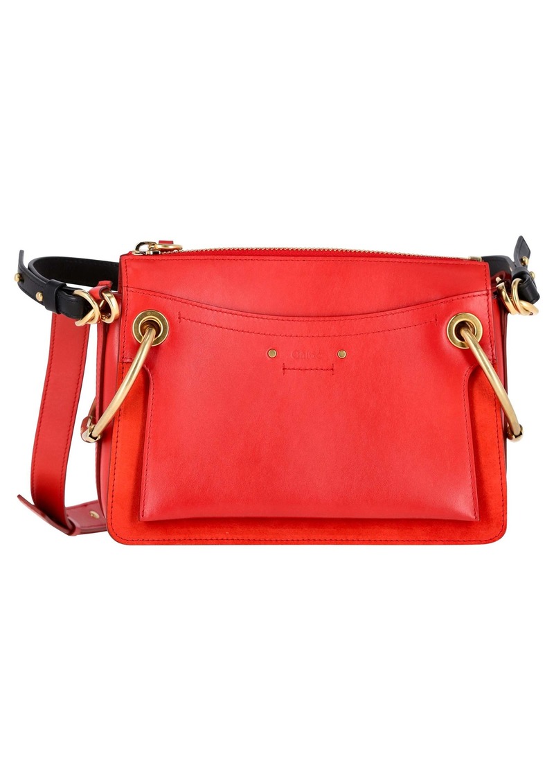 Chloé Small Roy Shoulder Bag in Red Leather