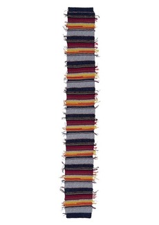 Chloé Stripe Cashmere & Wool Scarf in Multicolor Grey/Burgundy at Nordstrom