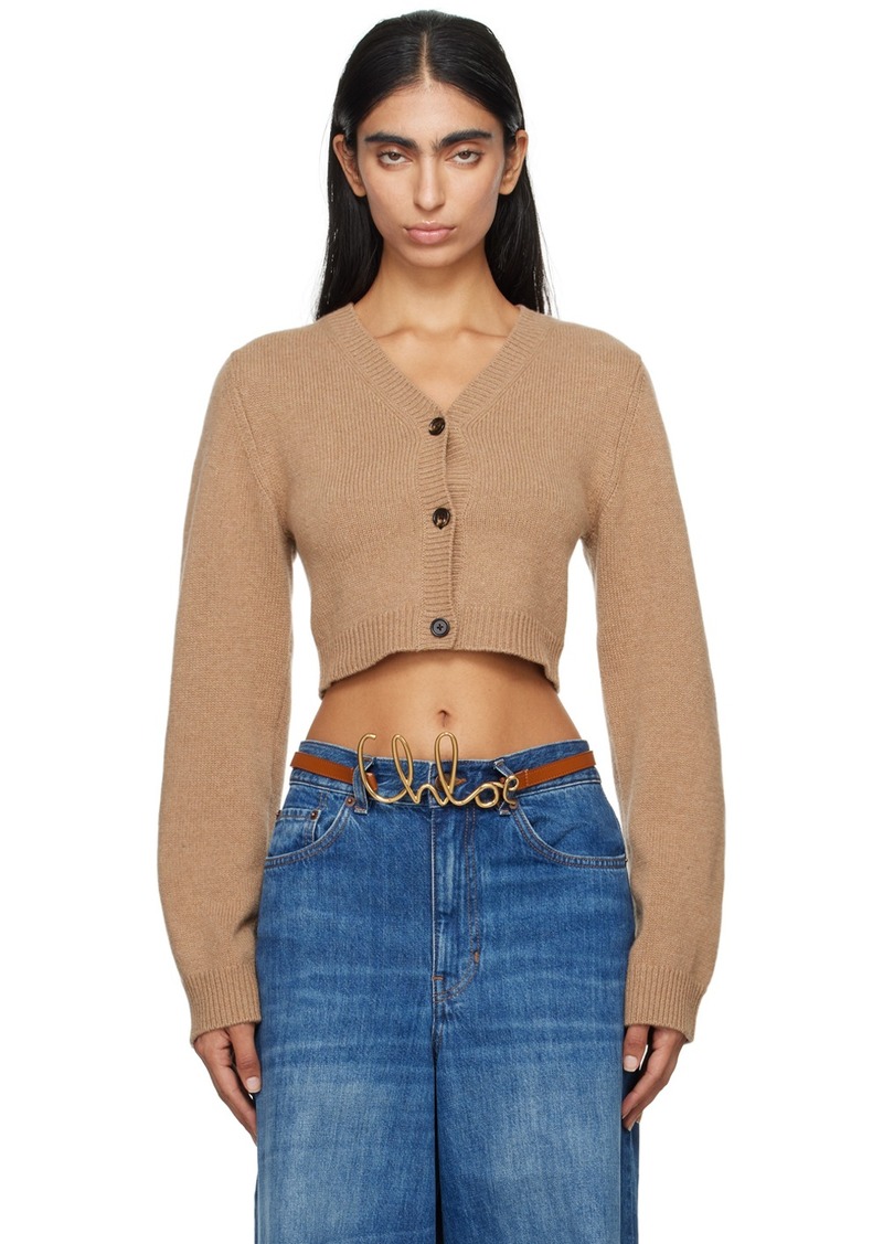 Chloé Tan Cropped Cardigan