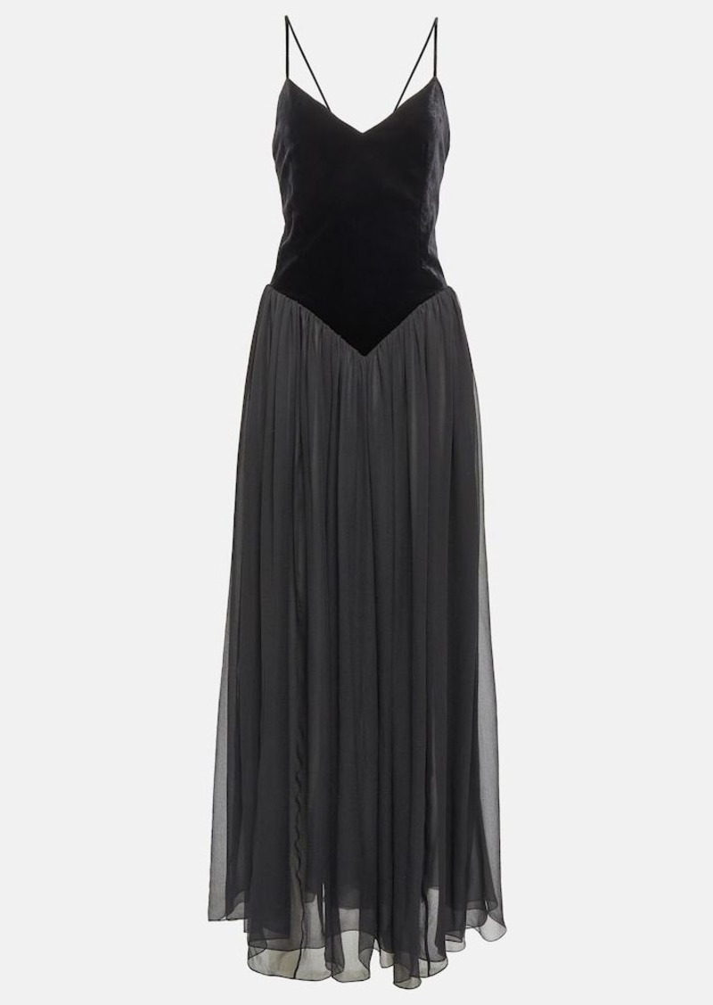 Chloé Velvet and silk maxi dress