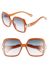 Chloé Vera 55mm Square Sunglasses