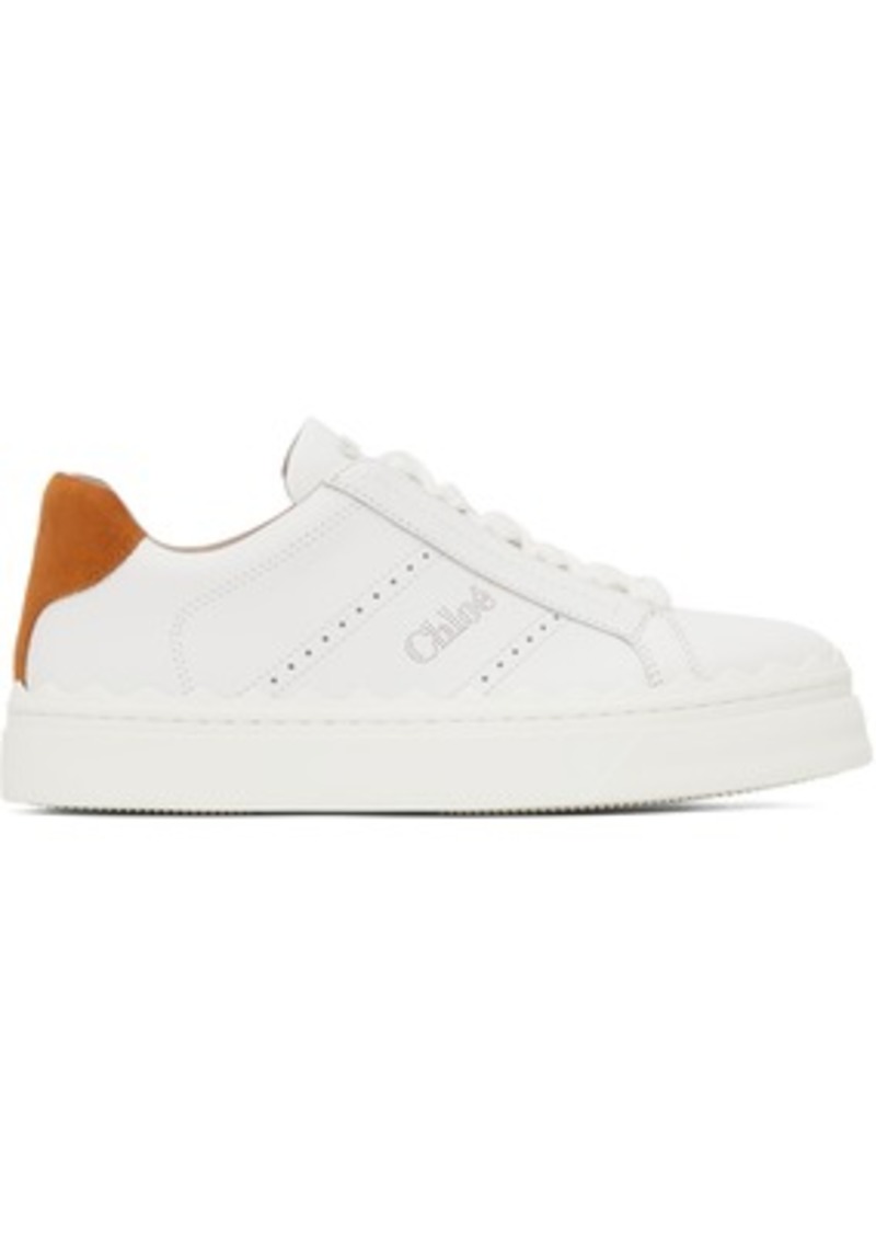 Chloé White & Orange Lauren Sneakers