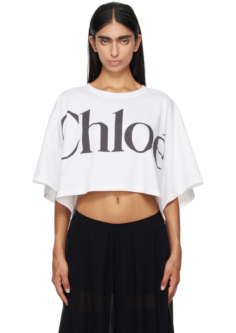 Chloé White Cropped Boxy T-Shirt