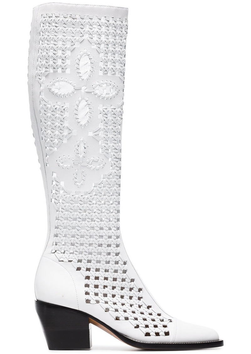 chloe white boots