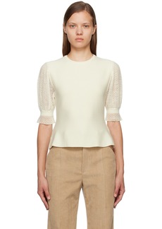 Chloé White Ruched Blouse