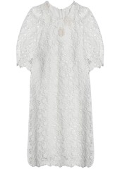 Chloé Woman Floral-appliquéd Cotton Guipure Lace Mini Dress White