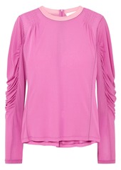 Chloé Woman Ruched Satin-jersey Top Pink