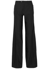 Chloé Woman Wool-blend Twill Wide-leg Pants Black