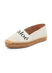 Chloé Woody Logo Convertible Espadrille Flat in White at Nordstrom