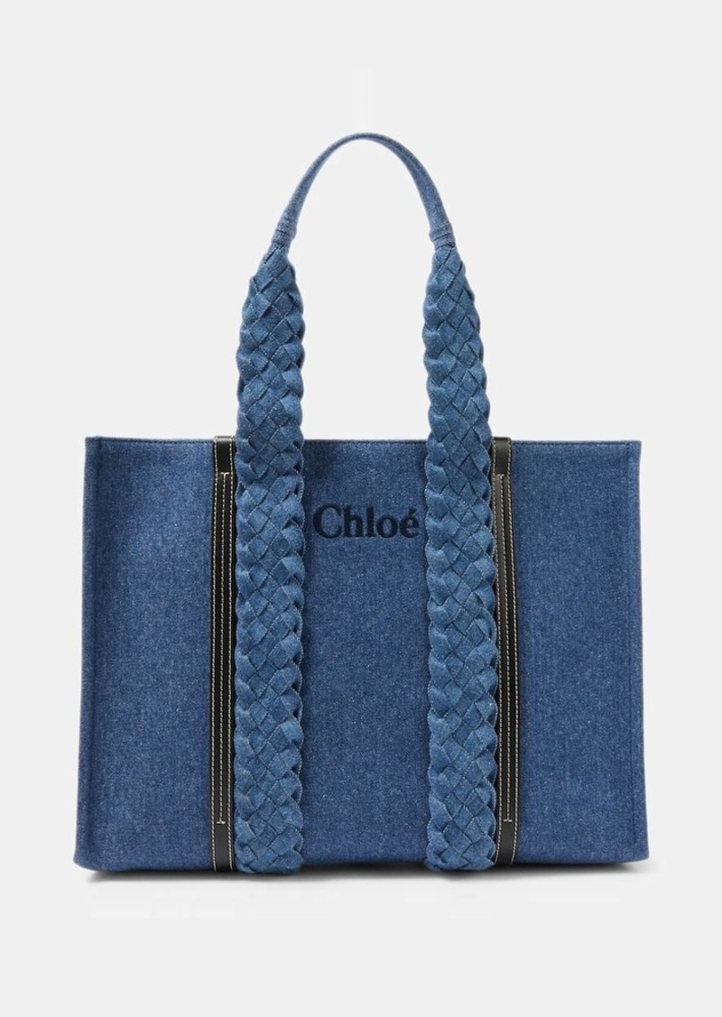 Chloé Woody Medium denim tote bag