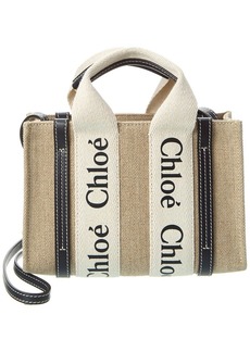 Chloé Woody Mini Canvas & Leather Tote