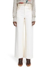 Chloé Zigzag Detail Wide Leg Stretch Jeans in Iconic Milk 107 at Nordstrom