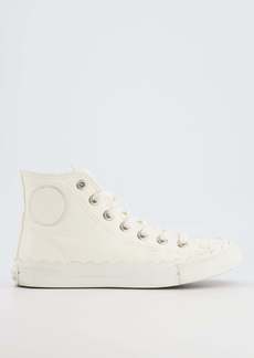 ChloéDistressed Leather High Top Trainers