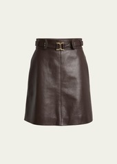 Chloé Chloe Belted Nappa Leather Skirt
