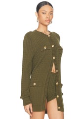 Chloé Chloe Buttoned Cable Knit Long Cardigan