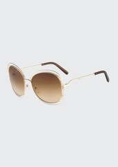 Chloé Chloe Carlina Butterfly-Frame Sunglasses  Rose Golden