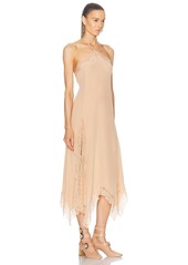 Chloé Chloe Crepe De Chine Lace Dress