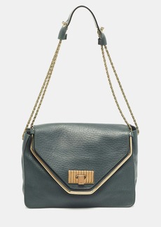 Chloé Chloe Dark Green Leather Medium Sally Shoulder Bag