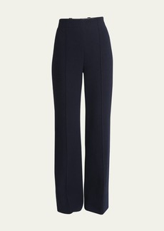 Chloé Chloe Floor-Length Wide Trousers In Gauzy Recycled Cashmere Wool With Front Crease
