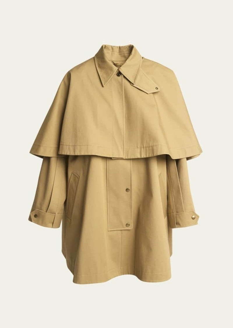 Chloé Chloe Gabardine Cape Coat