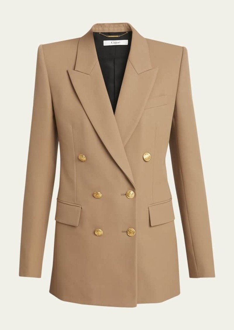 Chloé Chloe Grain De Poudre Wool Blazer Jacket