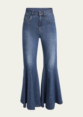 Chloé Chloe High-Rise Godet Flare Denim Trousers