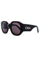 Chloé Chloe Oversized Logo Round Sunglasses