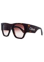Chloé Chloe Oversized Logo Square Sunglasses