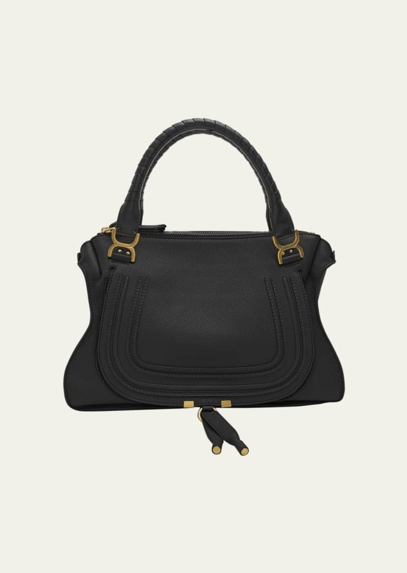 Chloé Chloe Marcie Large Double Carry Satchel Bag in Suede