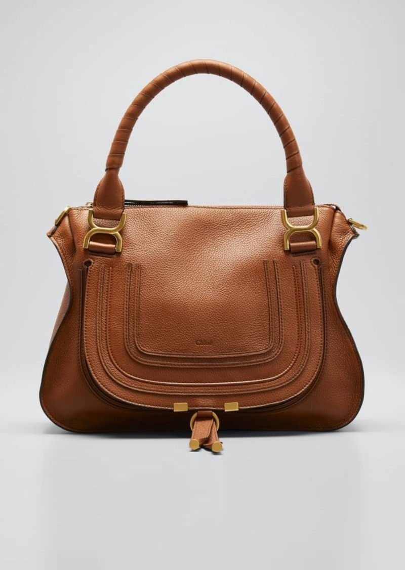 Chloé Chloe Marcie Medium Double Carry Satchel Bag in Grained Leather