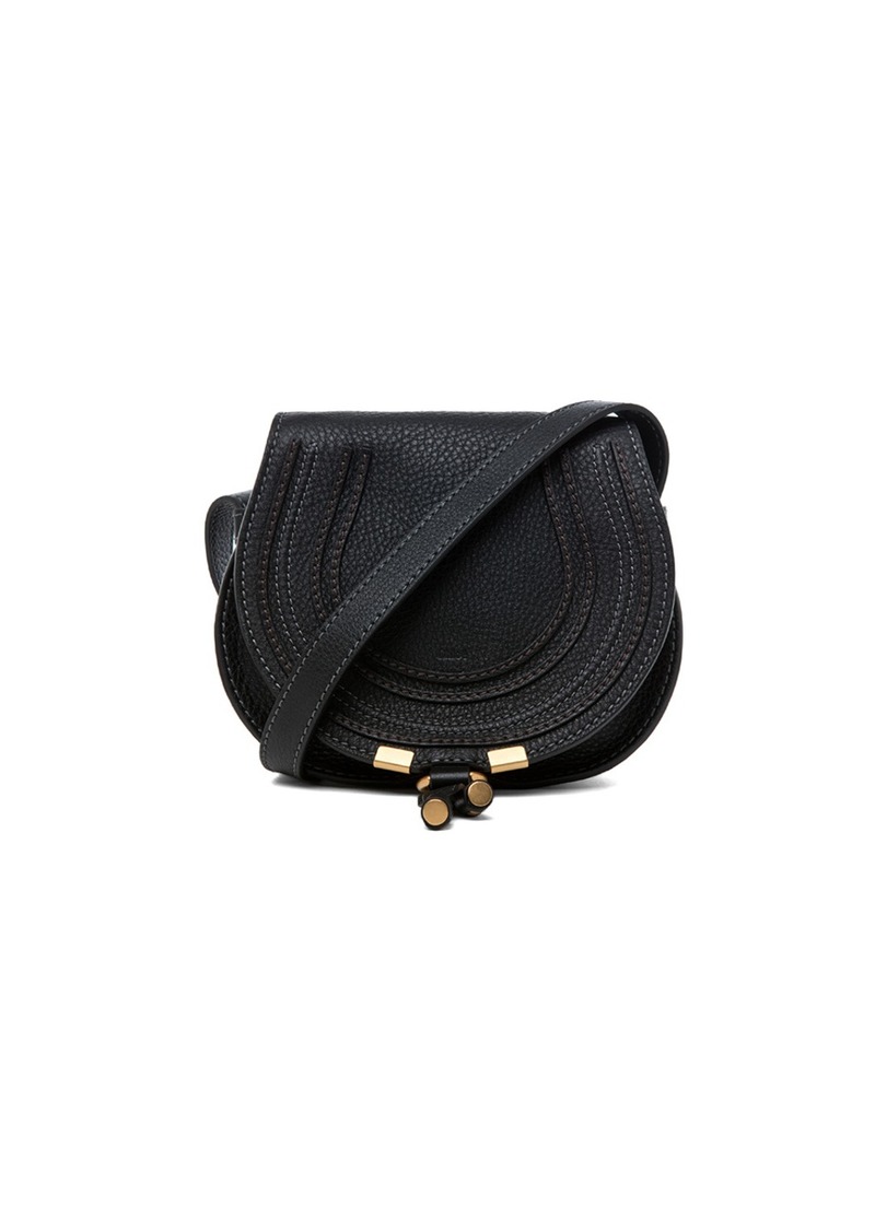 Chloé Chloe Small Marcie Grained Calfskin Saddle Bag