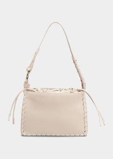 Chloé Chloe Mate Drawstring Woven Leather Shoulder Bag