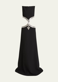 Chloé Chloe Maude Cutout Gown with Crystal Detail