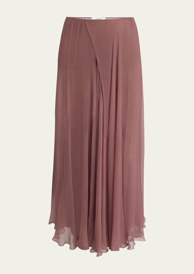 Chloé Chloe Maxi Silk Mousseline Skirt