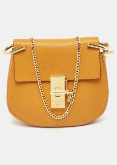 Chloé Chloe Mustard Leather Small Drew Shoulder Bag