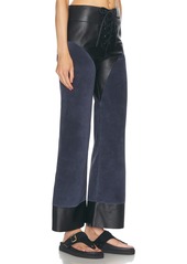 Chloé Chloe Nappa Leather Suede Wide Leg Pant