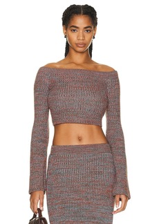 Chloé Chloe Off the Shoulder Long Sleeve Sweater