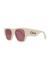 Chloé Chloe Oversized Logo Square Sunglasses