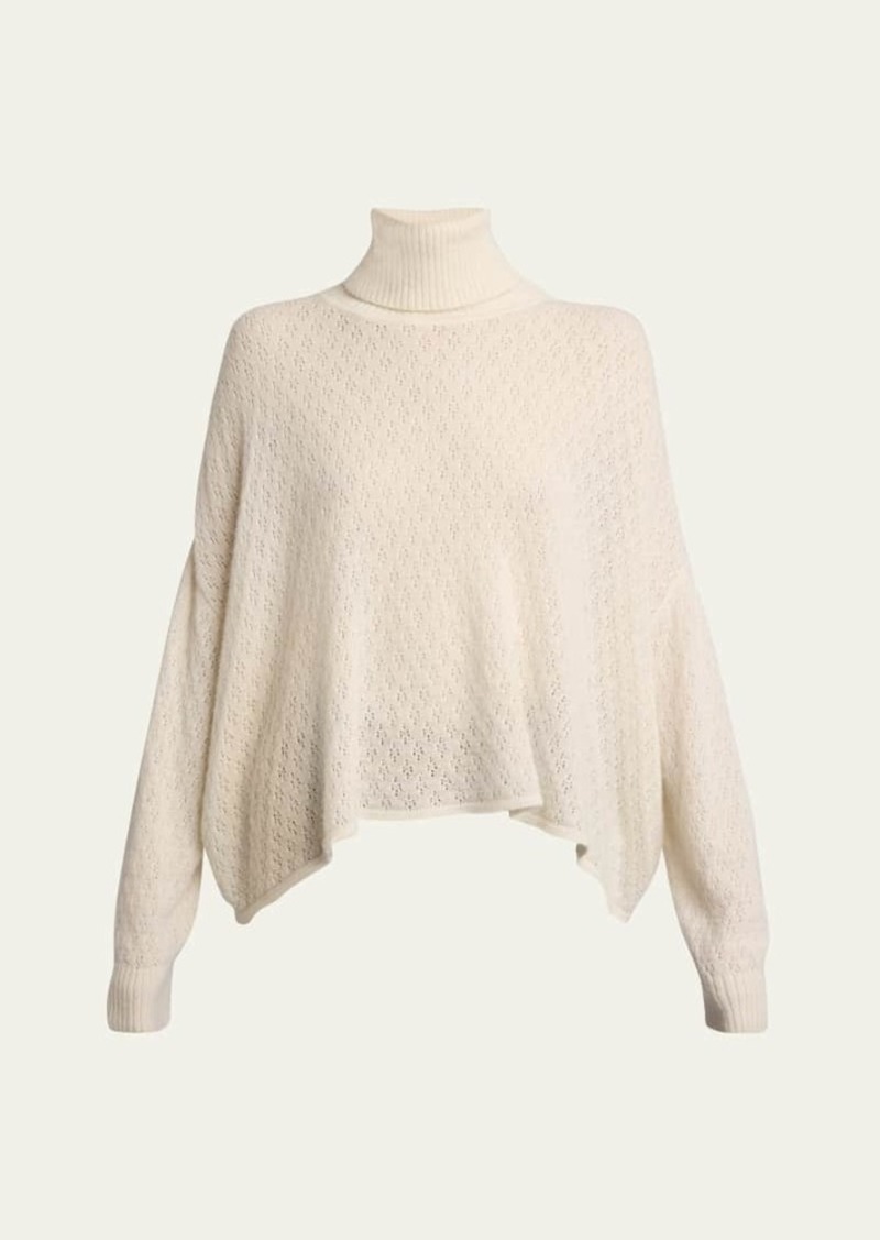 Chloé Chloe Pointelle Asymmetric Wool Sweater