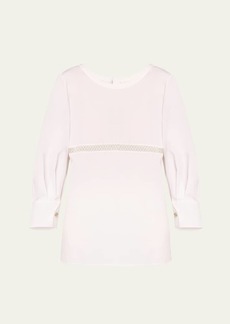 Chloé Chloe x High Summer Poplin Blouse with Netted Detailing