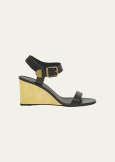Chloé Chloe Rebecca Leather Wedge Ankle-Strap Sandals
