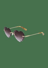 Chloé Chloe Rimless Heart-Shaped Scalloped Sunglasses