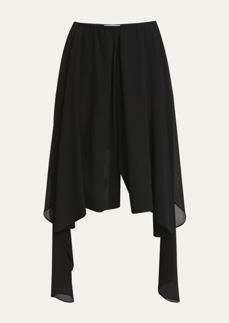 Chloé Chloe Silk Georgette Midi Pants with Skirt Overlay