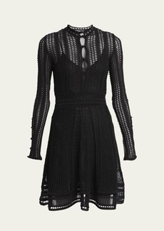 Chloé Chloe Silk Lace Knit Mini Dress